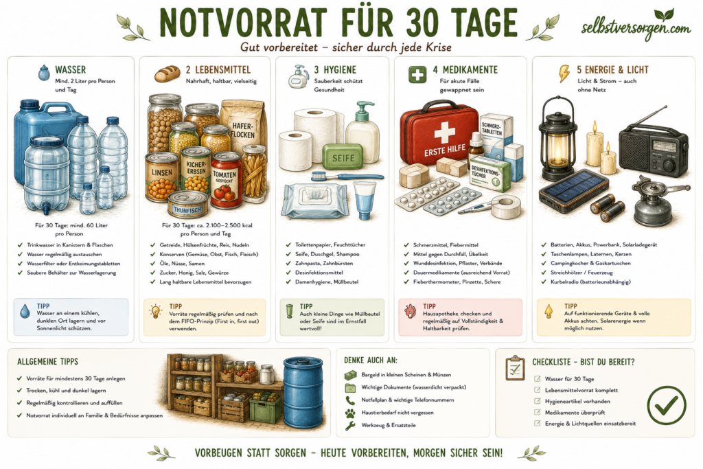 Notvorrat für 30 tage